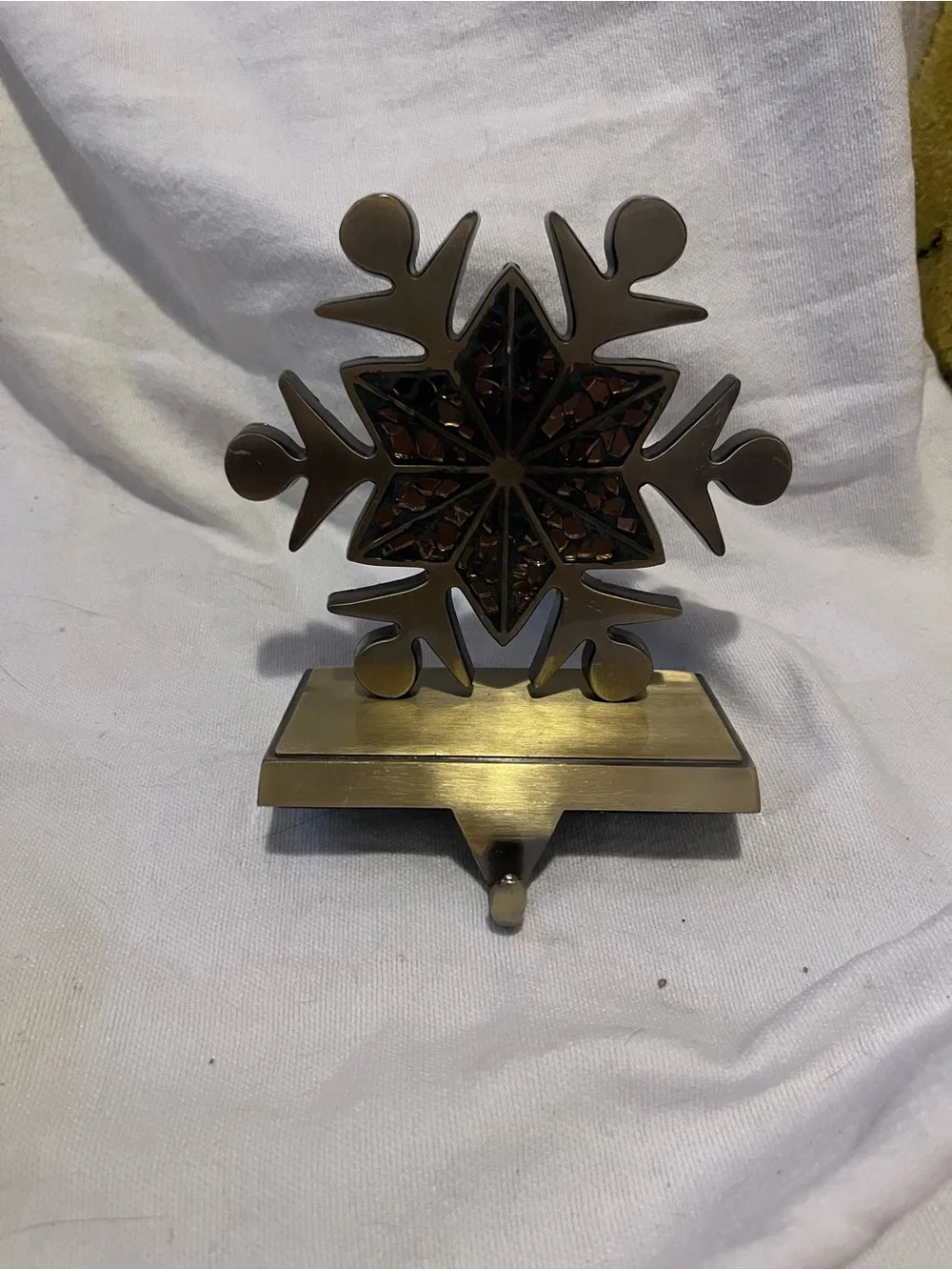 Decorative Brass Snowflake Wall Hook - Bronze Finish